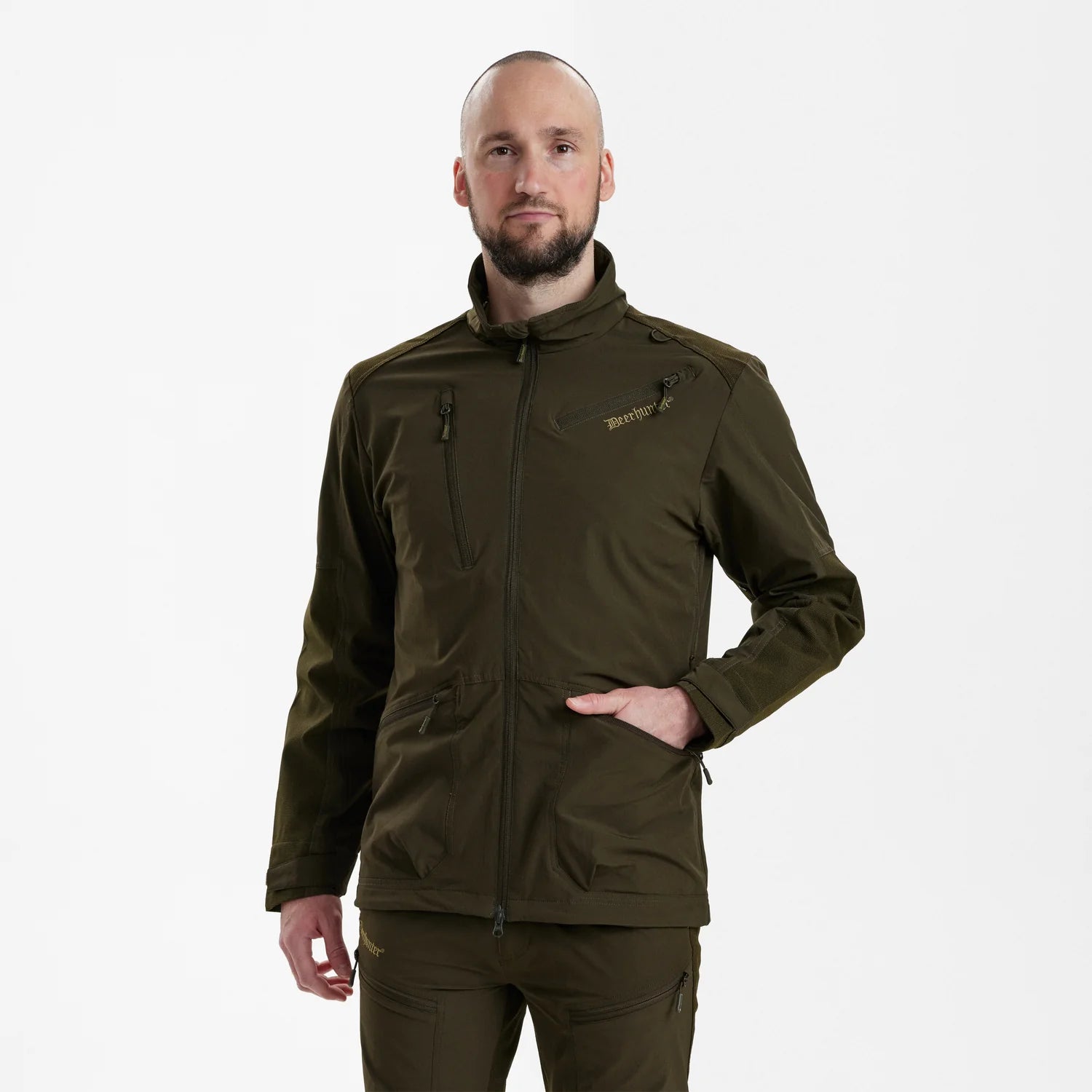 Excape Light Jacka - Art Green - modell framifrån