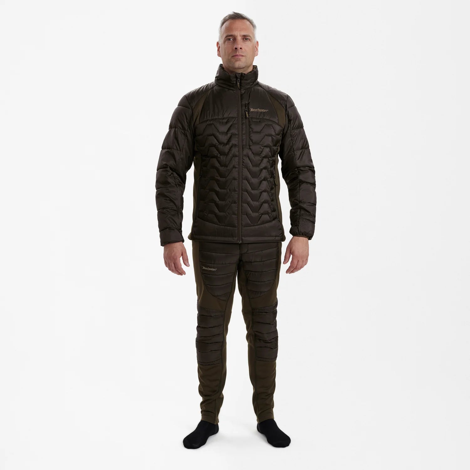 Excape Quilted Jacka - Art Green - modell framifrån