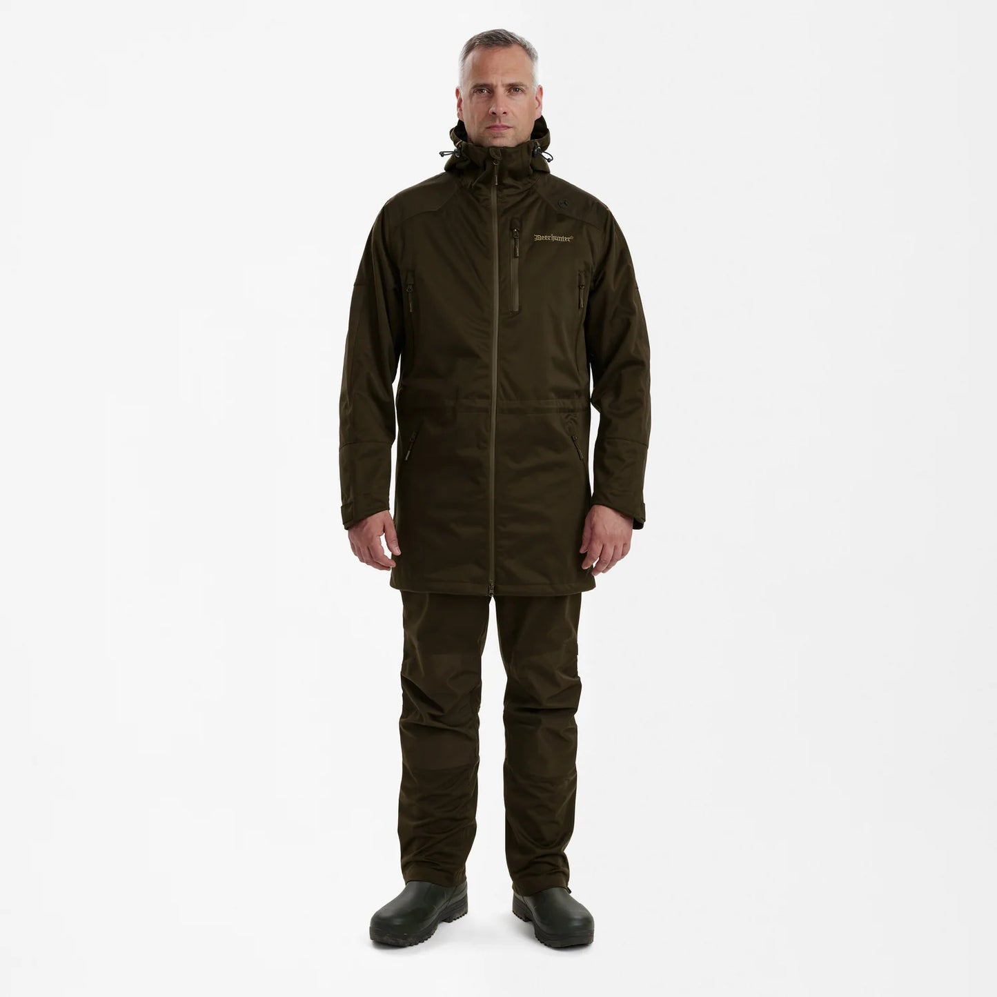 Excape Regnjacka - Art Green - modell framifrån