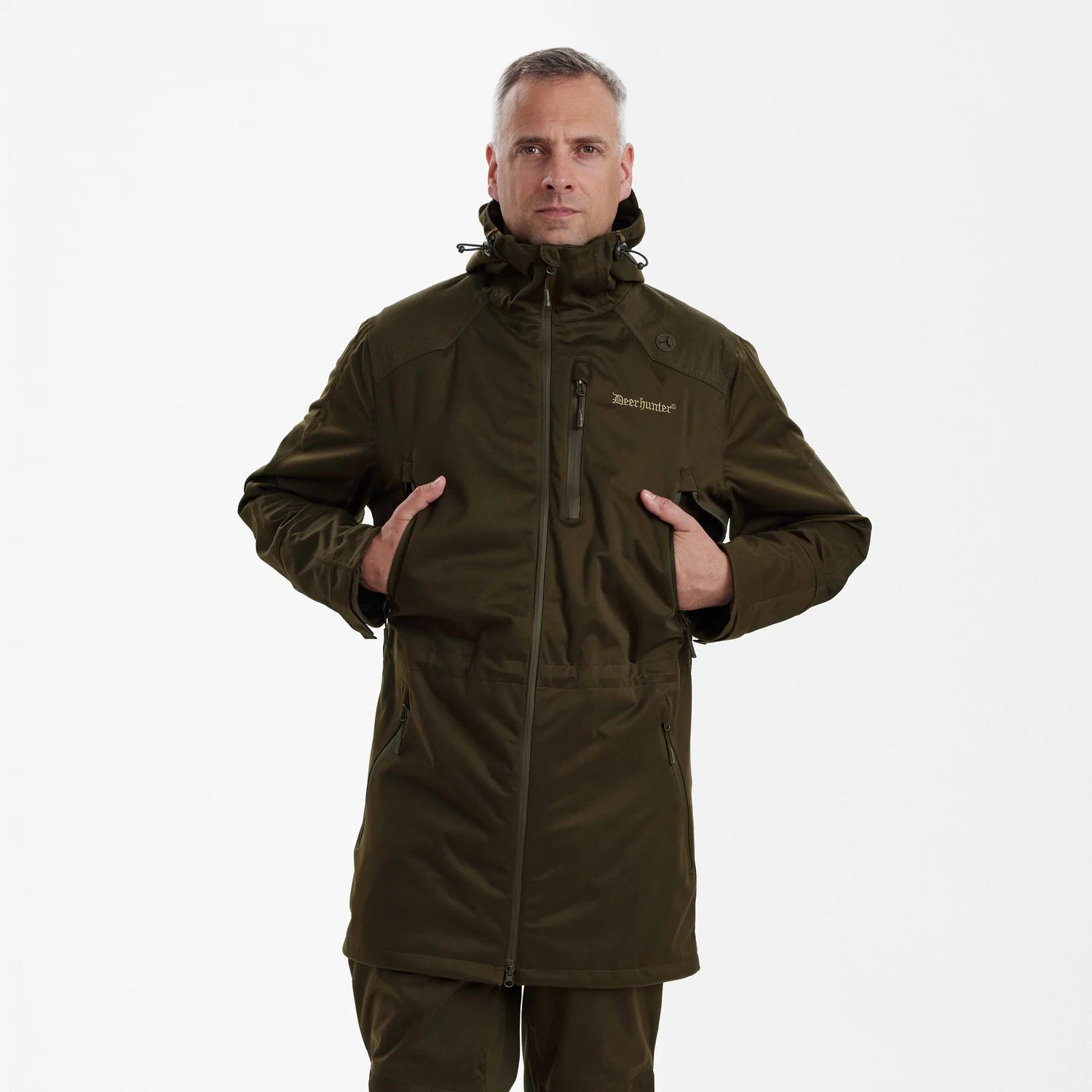 Excape Regnjacka - Art Green - modell framifrån