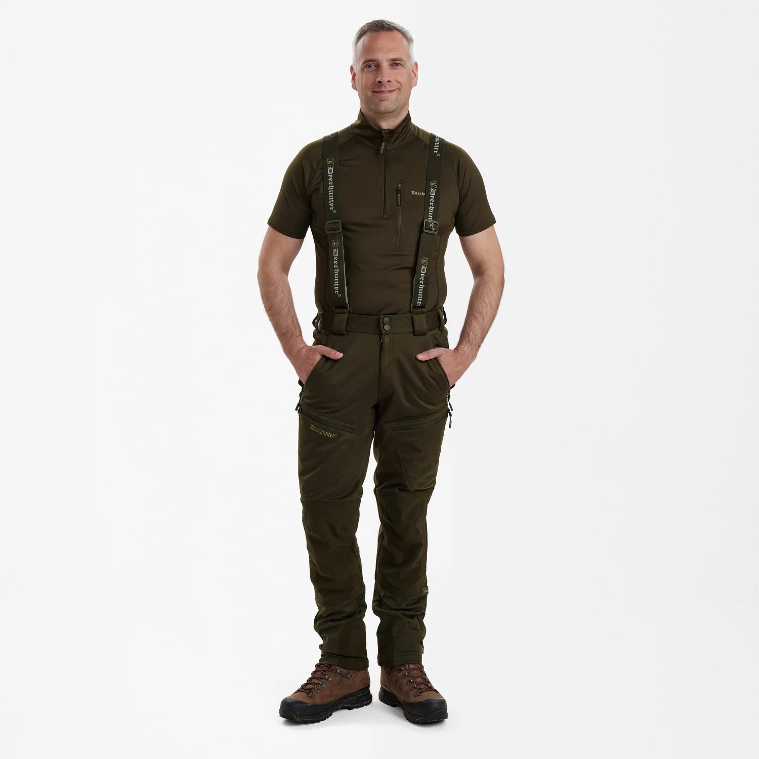 Excape Softshell Byxor - Art Green - modell framifrån