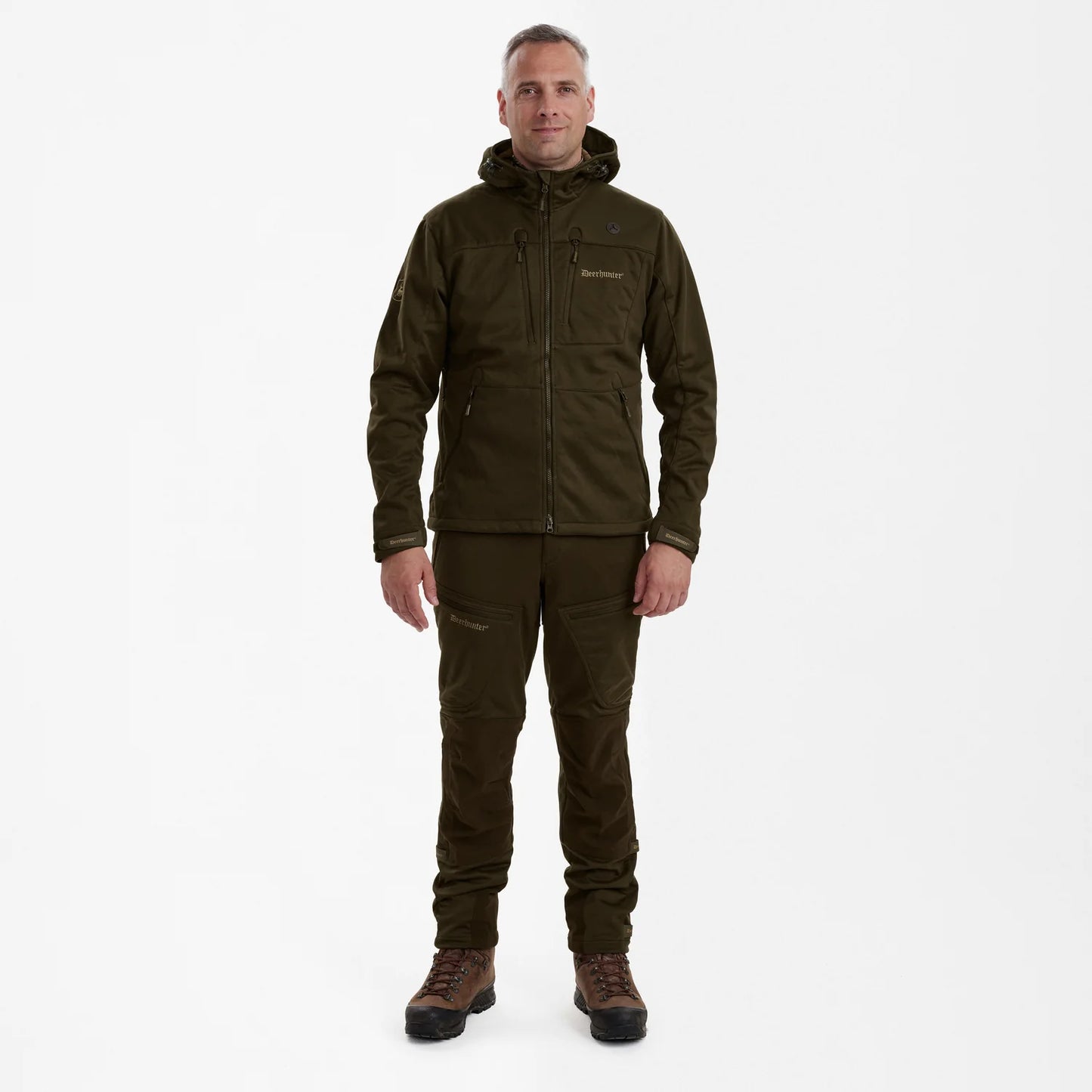 Excape Softshell Jacka - Art Green - modell framifrån