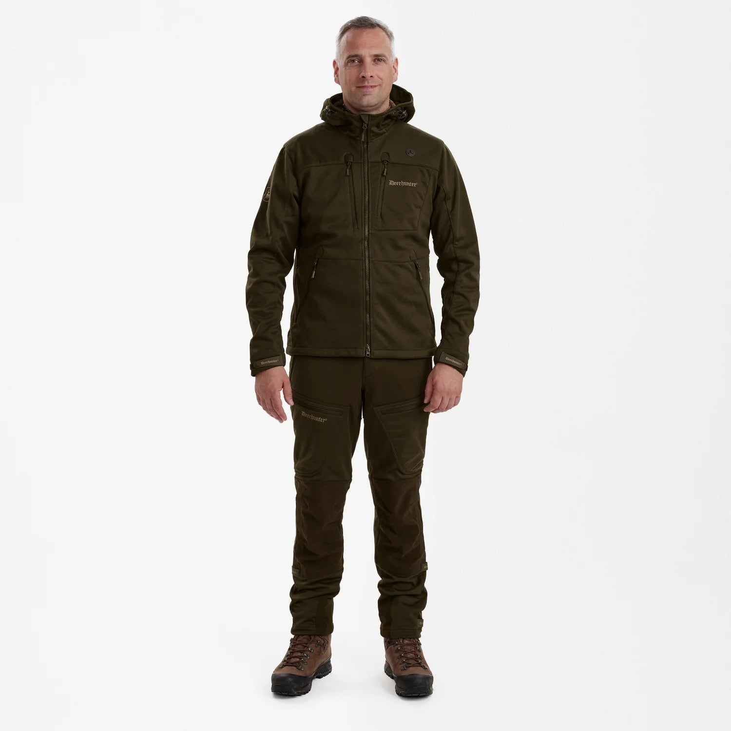 Excape Softshell Jacka - Art Green - modell framifrån