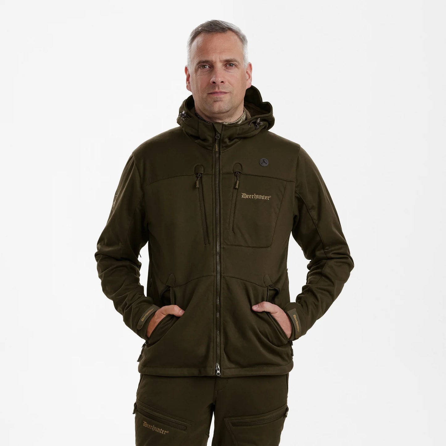 Excape Softshell Jacka - Art Green - modell framifrån