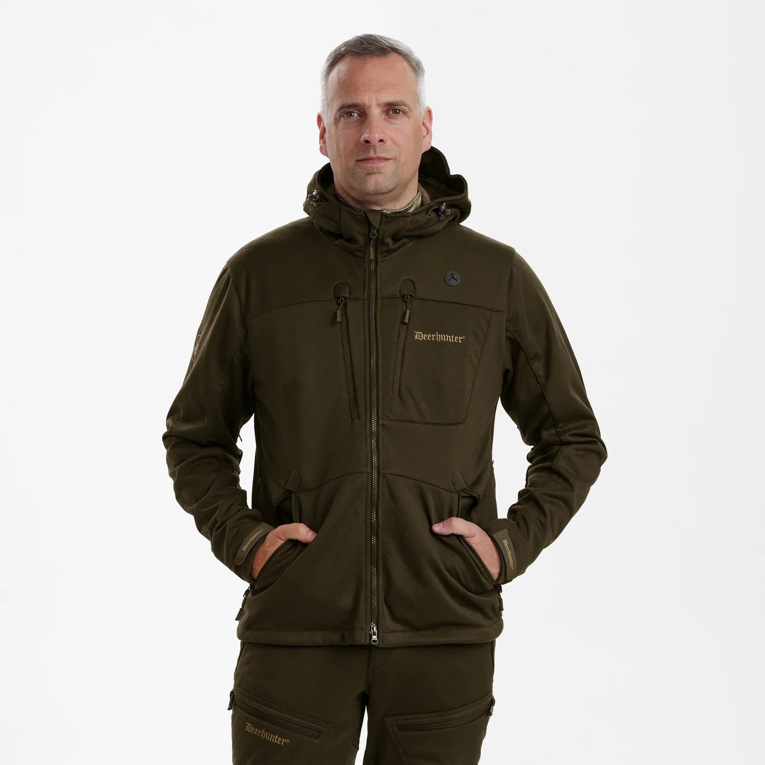 Excape Softshell Jacka - Art Green - modell framifrån