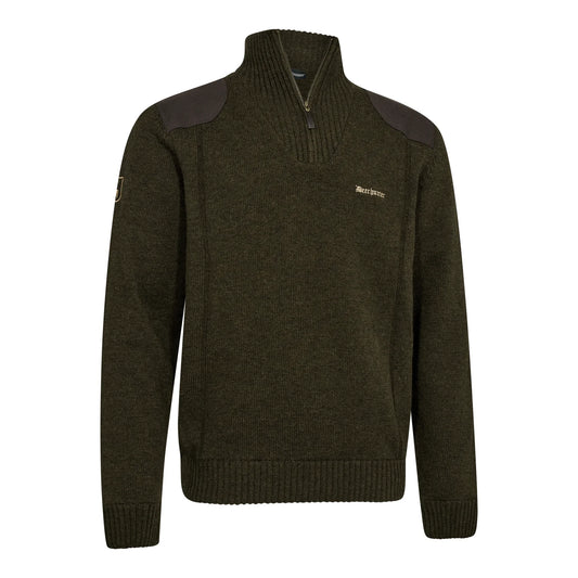 Finley ½-Zip Stickad Tröja - Woodland Melange - framifrån
