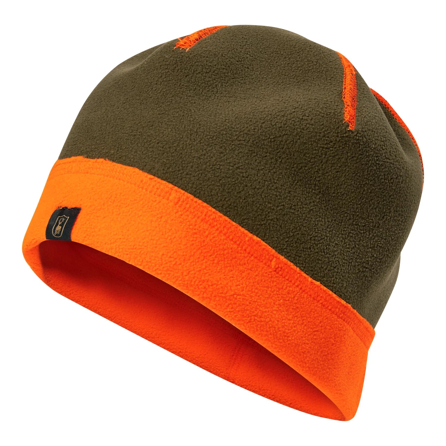 Fleace beanie - Orange - framifrån