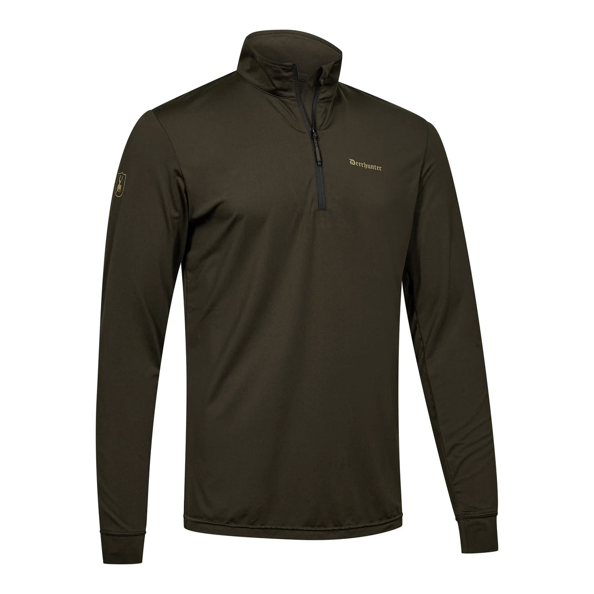 GAME ½-zip T-shirt LS - Wood - framifrån