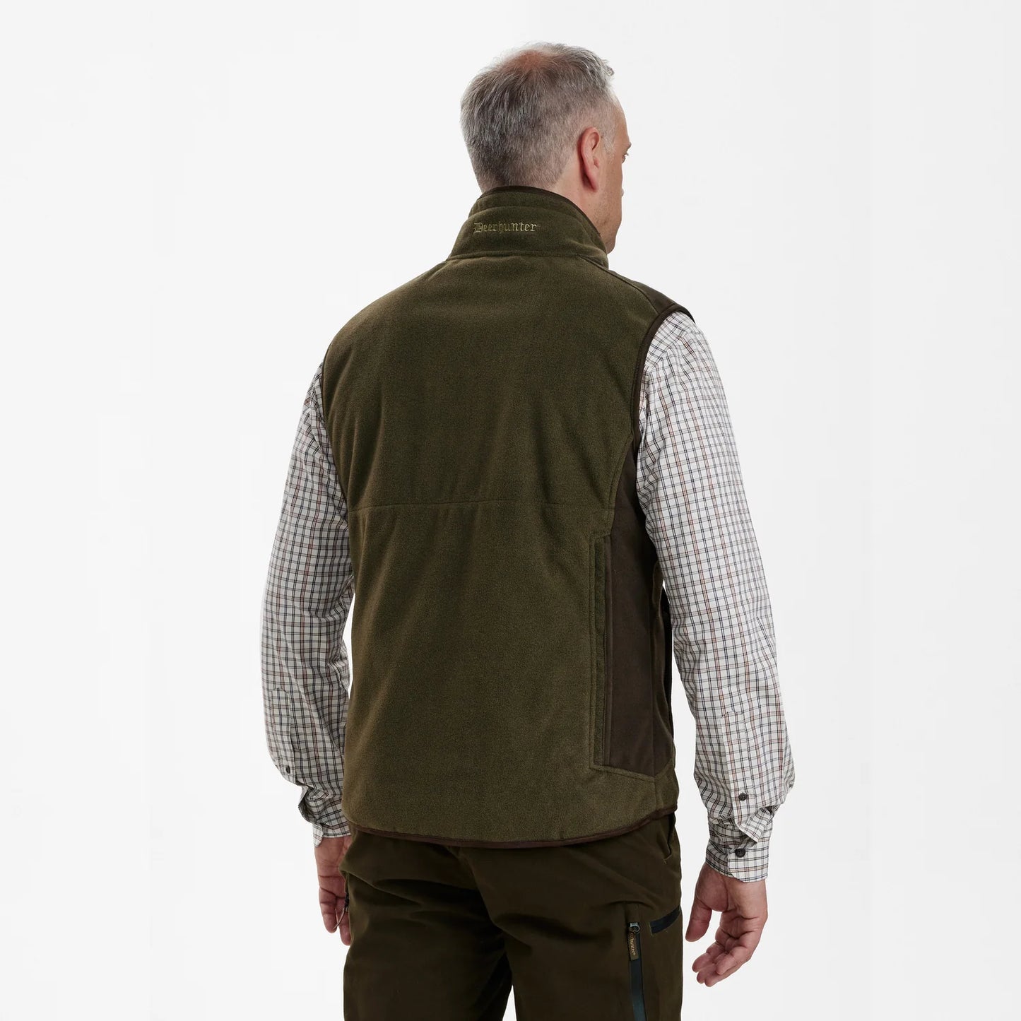 Gamekeeper Bonded Fleeceväst - Graphite Green Melange - modell bakifrån