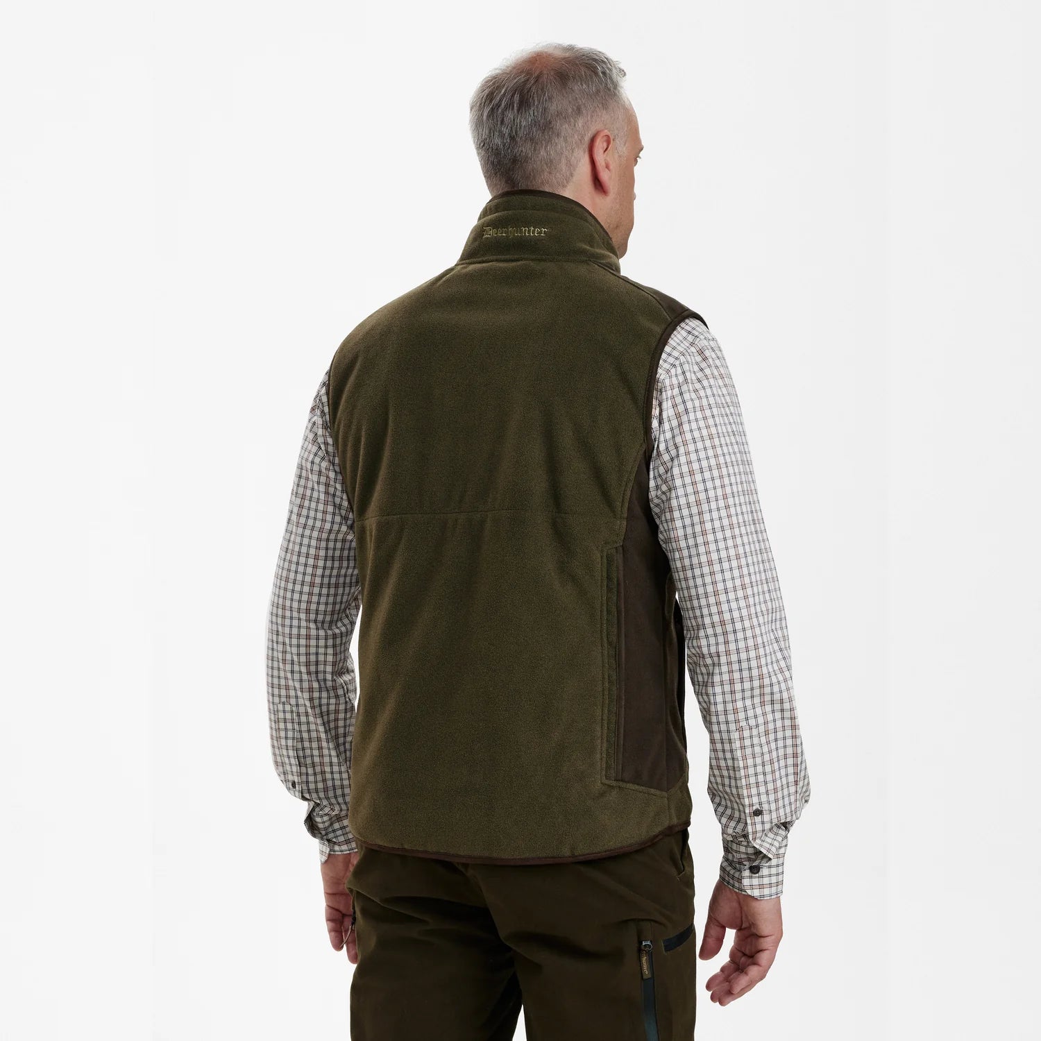 Gamekeeper Bonded Fleeceväst - Graphite Green Melange - modell bakifrån