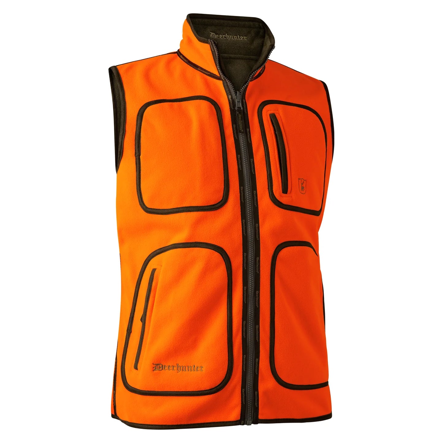 Gamekeeper Fleeceväst - vändbar - Safety Orange - från sidan