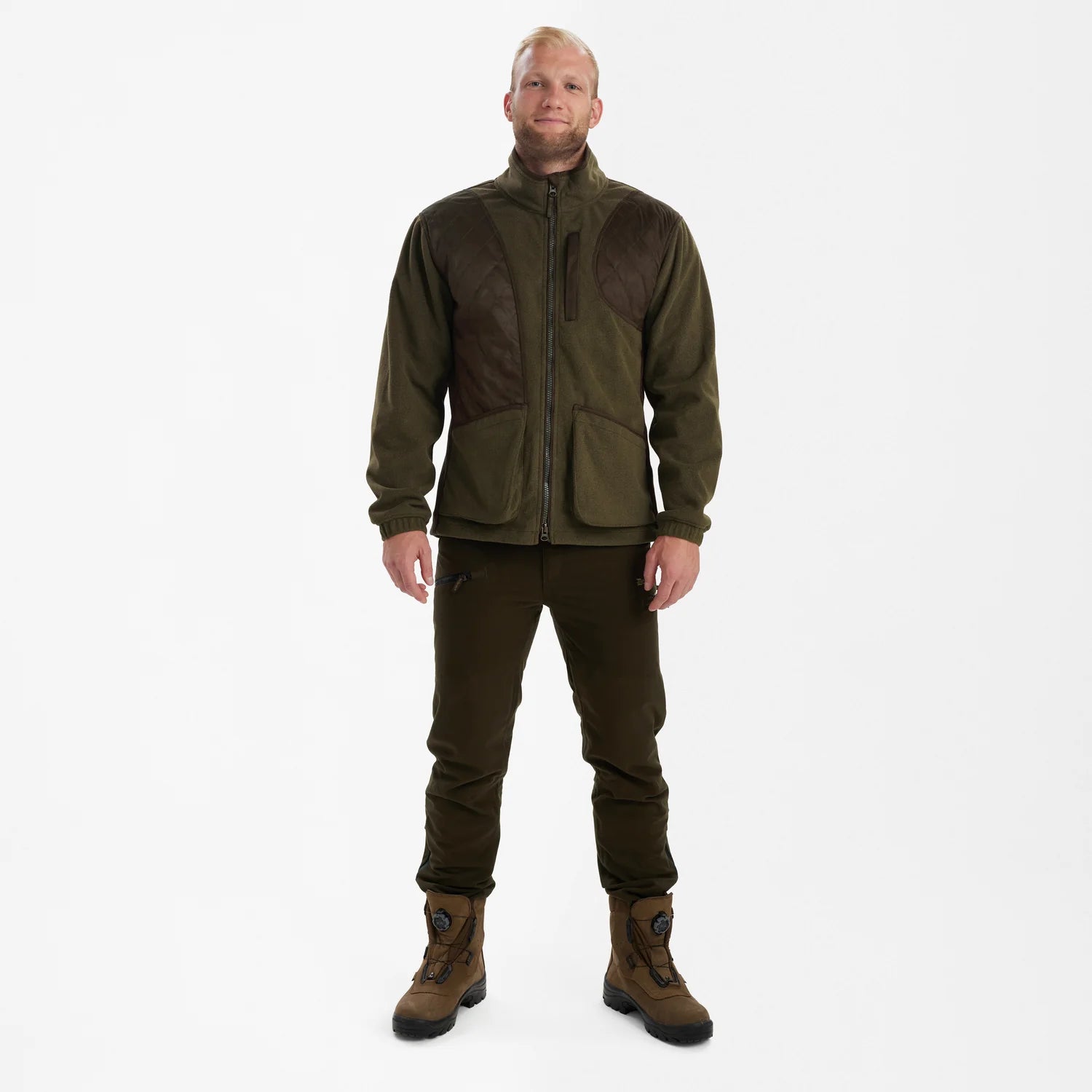 Gamekeeper Skjutjacka - Graphite Green Melange - modell framifrån