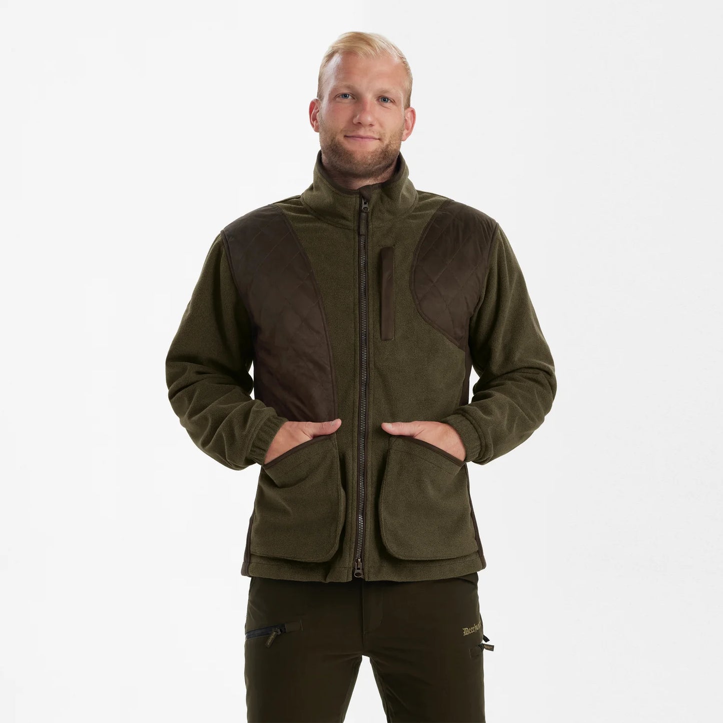 Gamekeeper Skjutjacka - Graphite Green Melange - modell framifrån