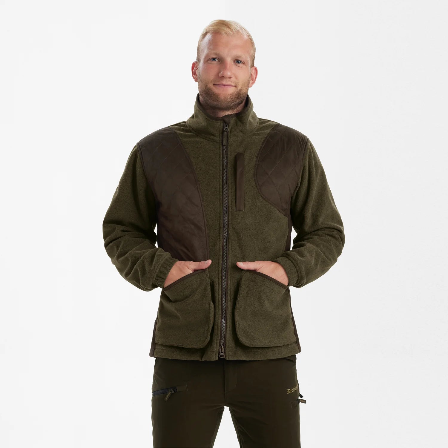 Gamekeeper Skjutjacka - Graphite Green Melange - modell framifrån
