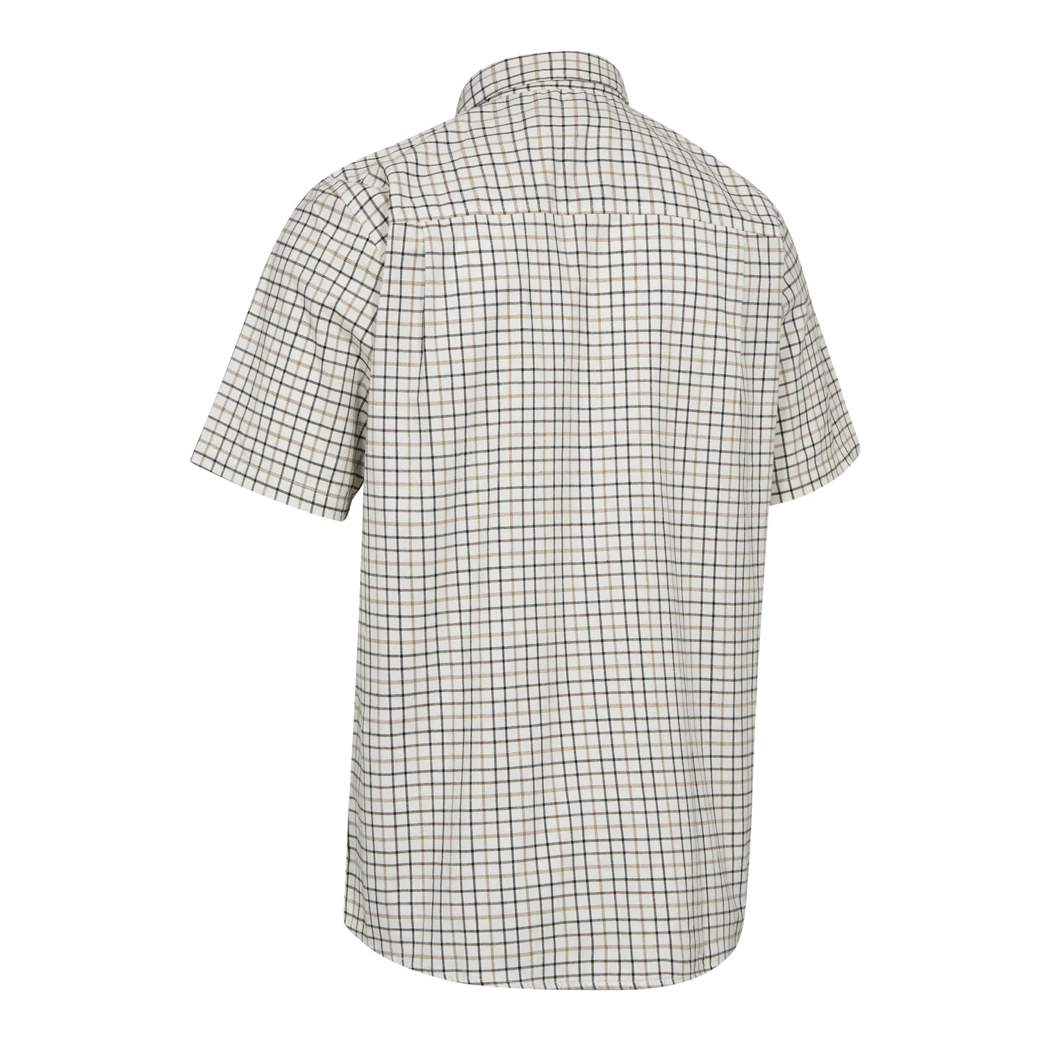 Gavin Skjorta S/S - Beige Check - bakifrån