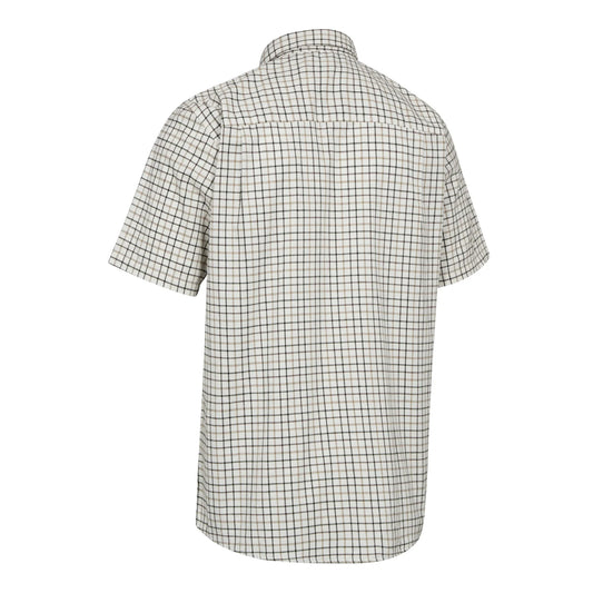 Gavin Skjorta S/S - Beige Check - bakifrån