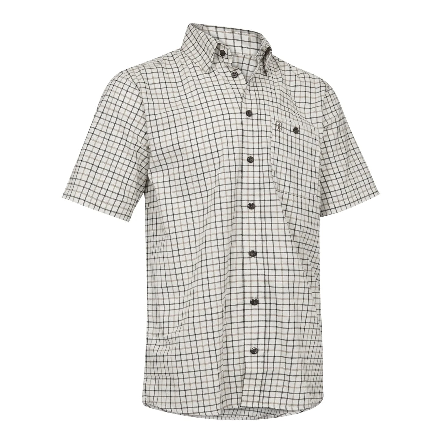 Gavin Skjorta S/S - Beige Check - framifrån