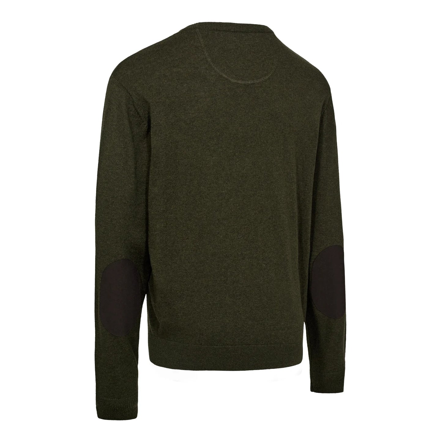 Harrington O-neck Stickad Tröja - Forest Ember Melange - bakifrån