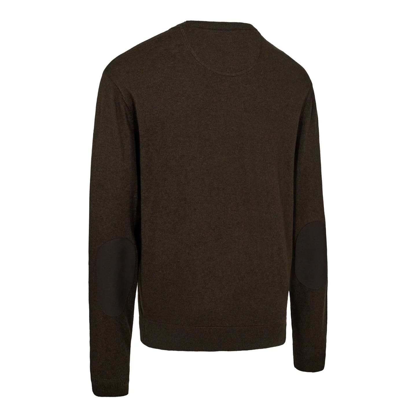 Harrington O-neck Stickad Tröja - Brown Melange - bakifrån