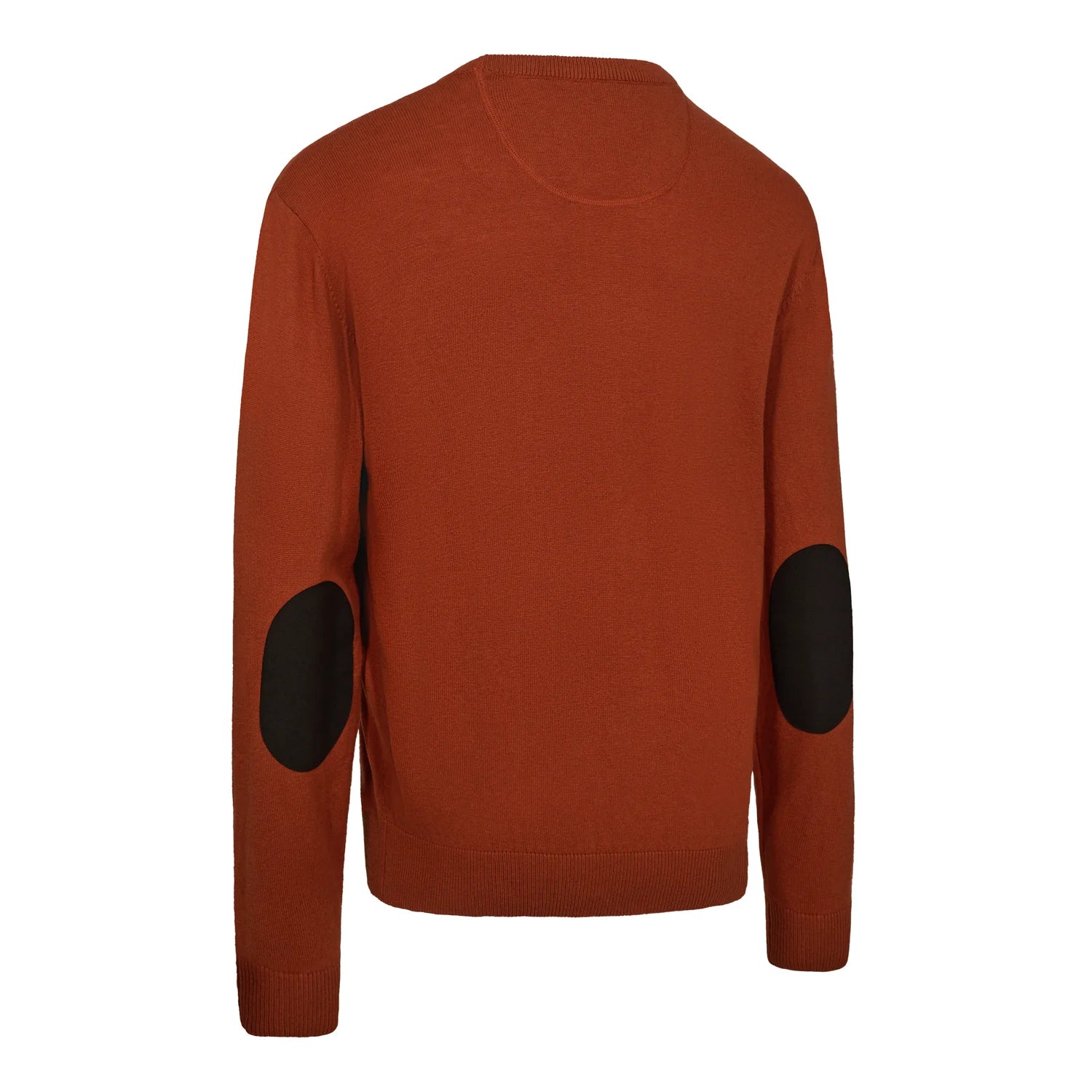 Harrington O-neck Stickad Tröja - Oak Rust Melange - bakifrån