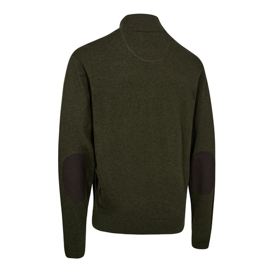 Harrington ½-Zip Stickad Tröja - Forest Ember Melange - bakifrån