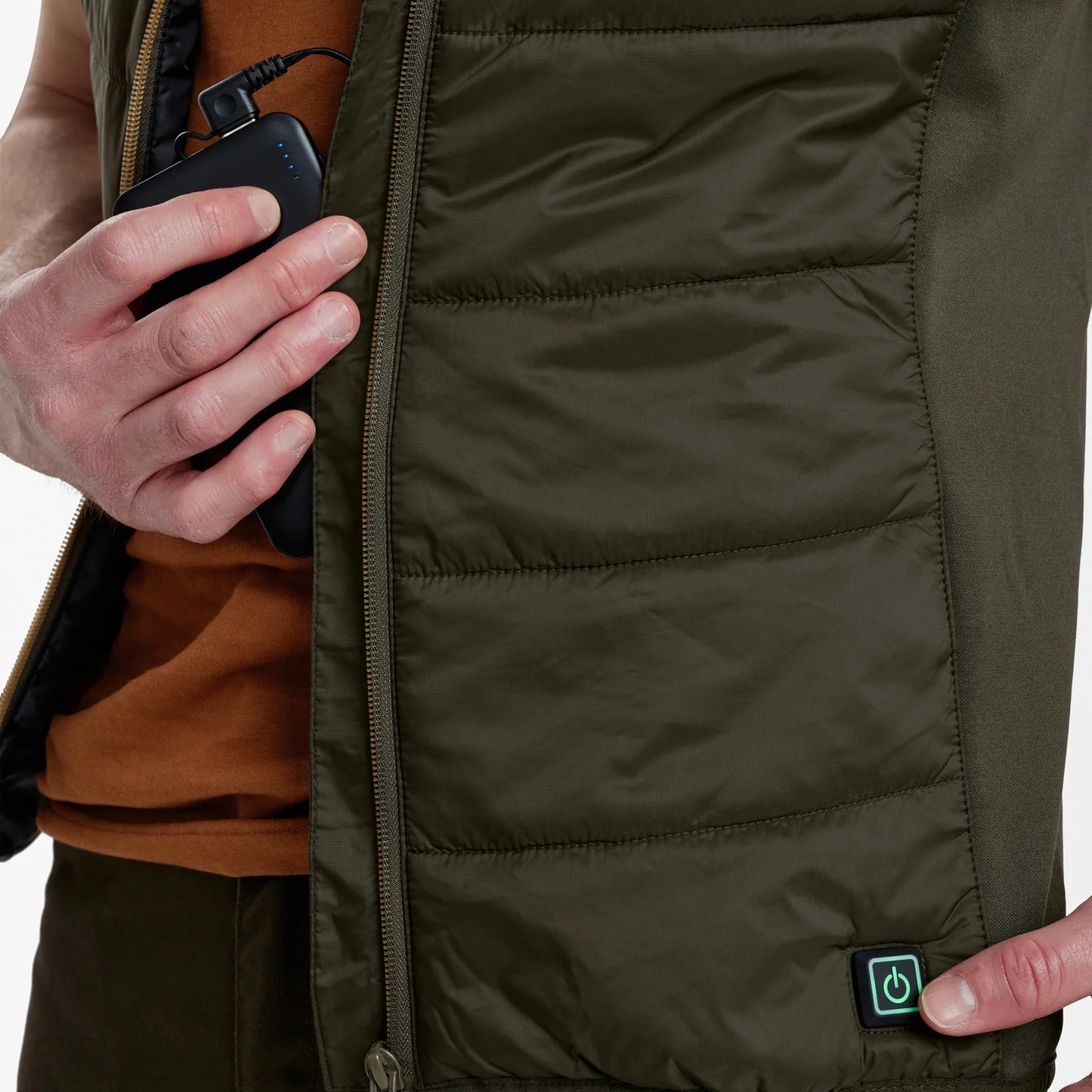 Heat Innerväst - Deep Green - modell detalj