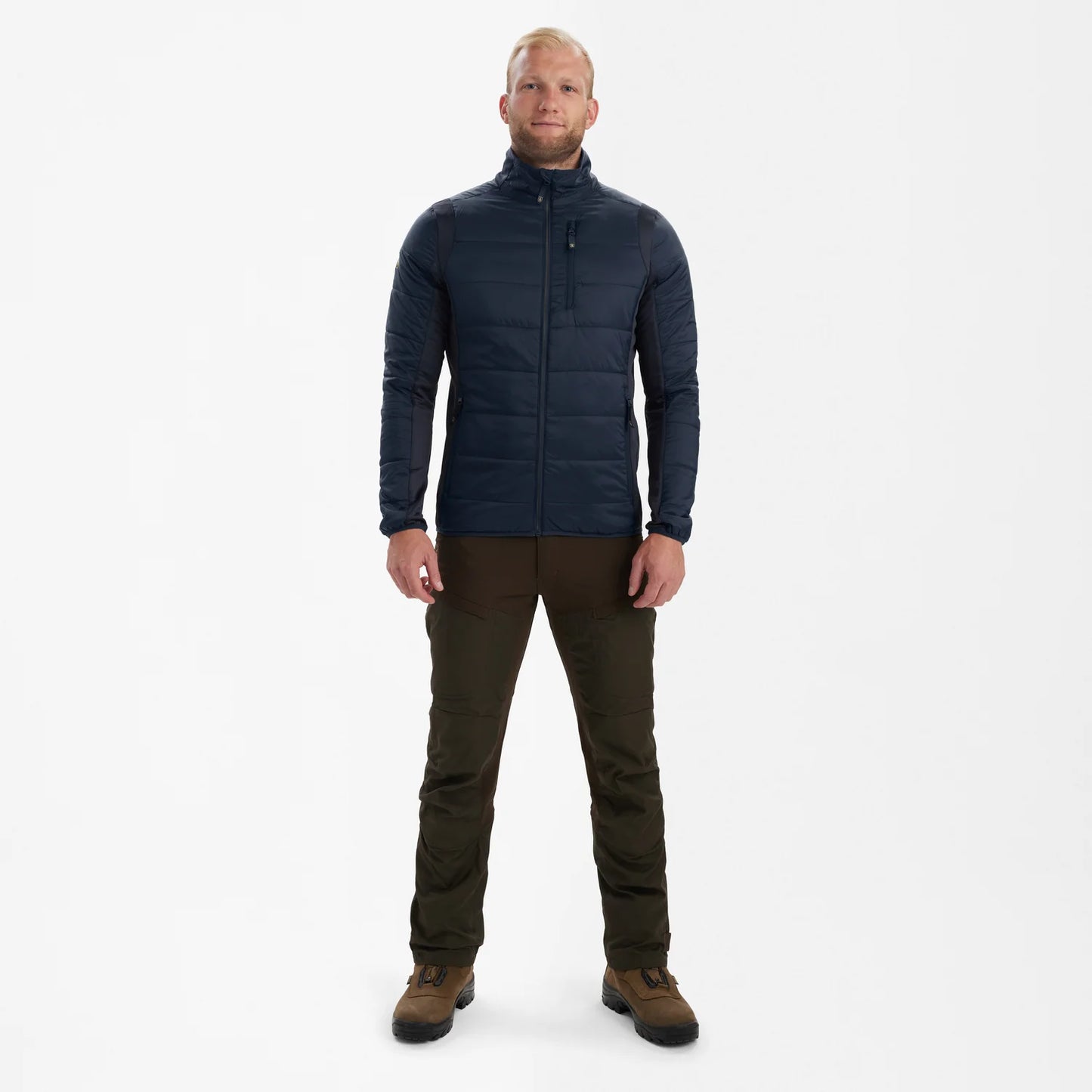 Heat vadderad jacka - Dark Blue - modell framifrån