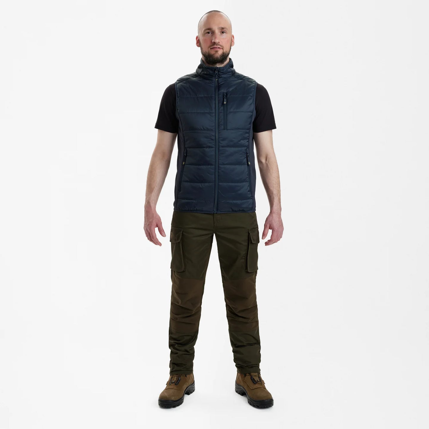 Heat Vadderad väst - Dark Blue - modell framifrån
