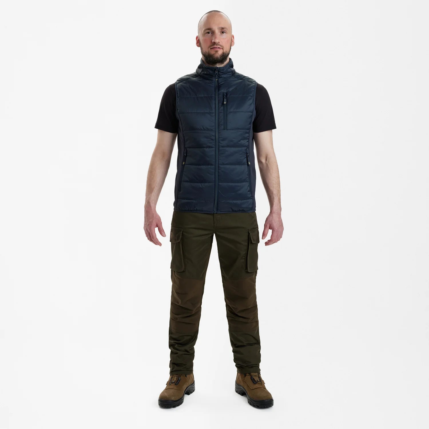 Heat Vadderad väst - Dark Blue - modell framifrån