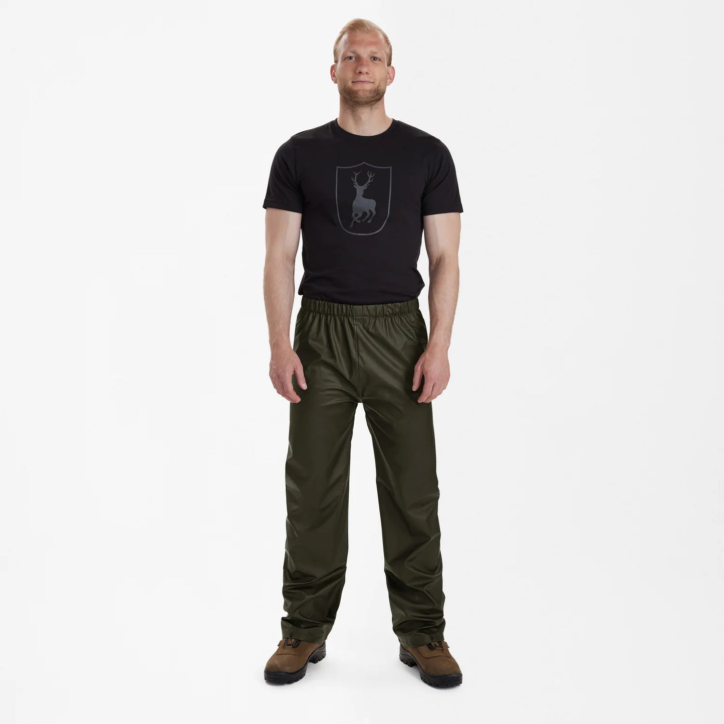 Hurricane Regnbyxor - Art Green - modell framifrån