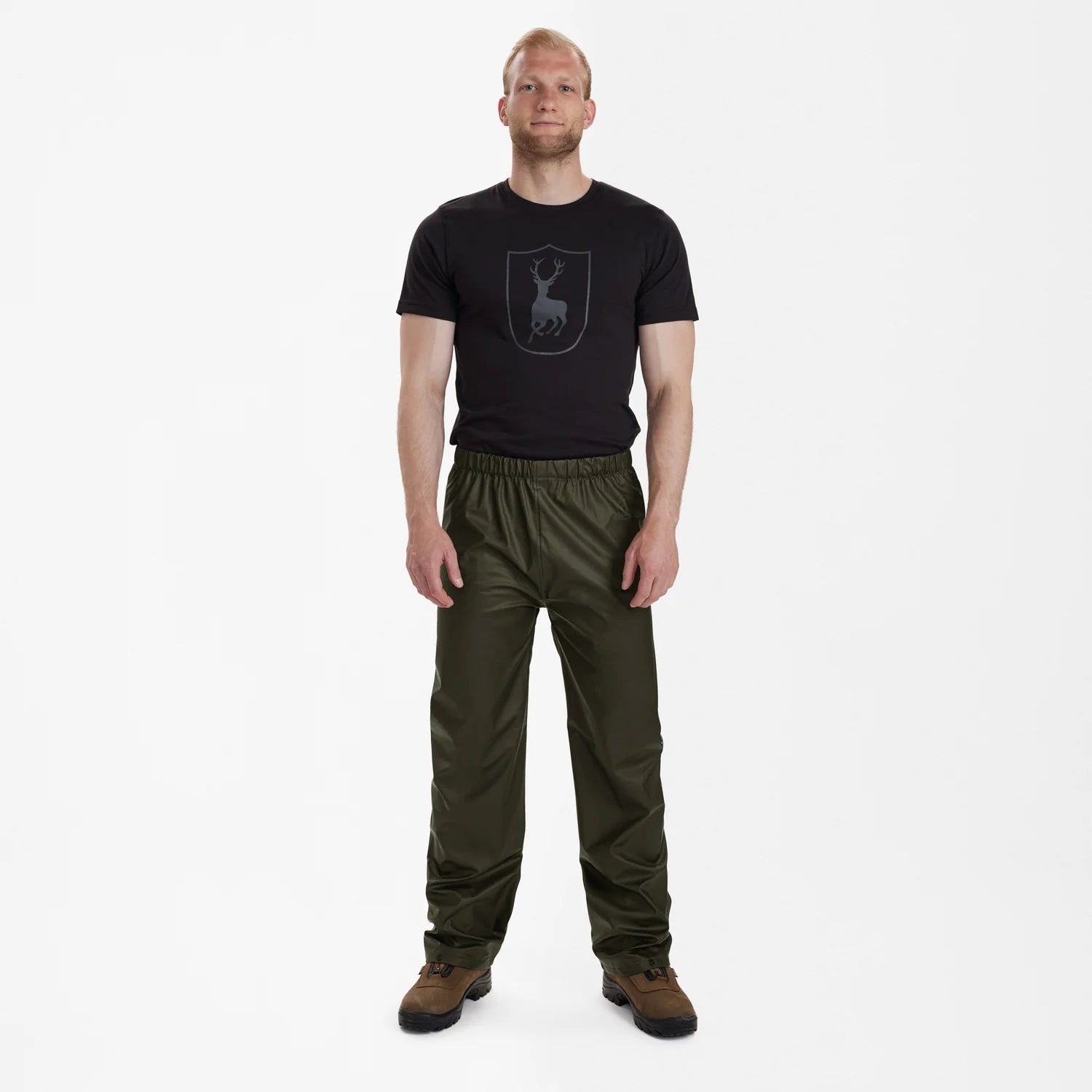 Hurricane Regnbyxor - Art Green - modell framifrån