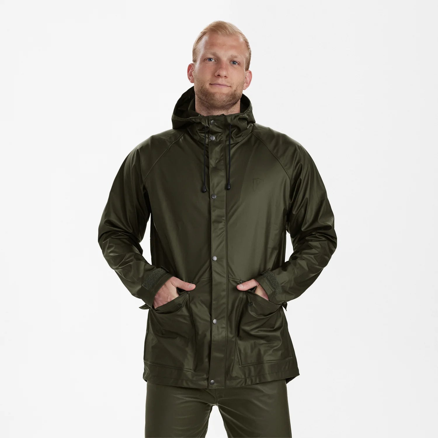 Hurricane Regnjacka - Art Green - modell framifrån