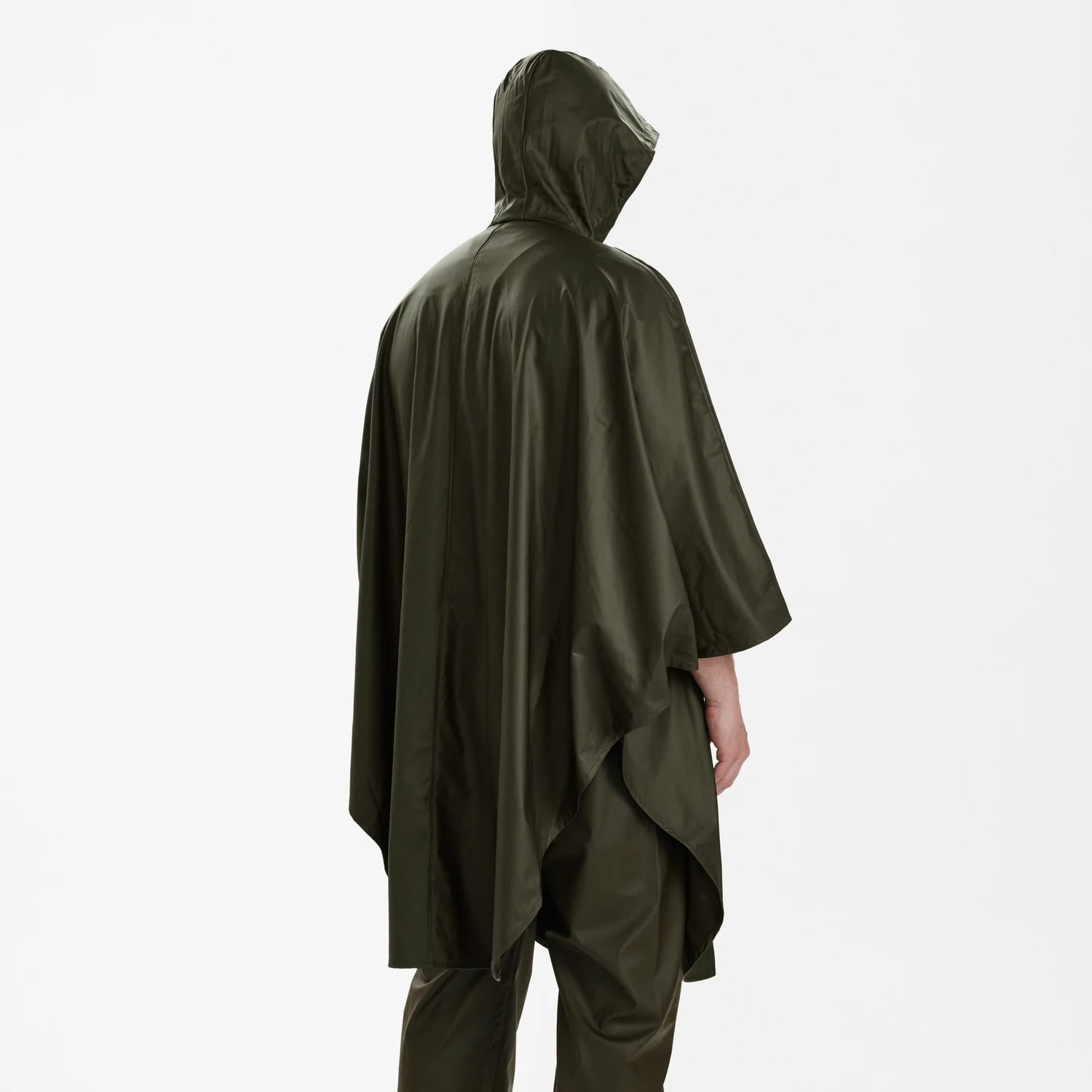 Hurricane Regnponcho - Art Green - modell bakifrån