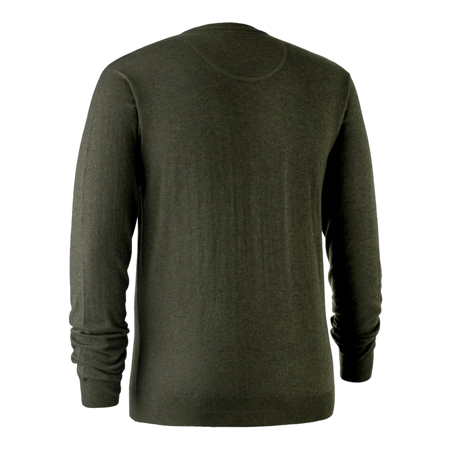 Kingston Stickad Tröja med rund hals - Green Melange - bakifrån