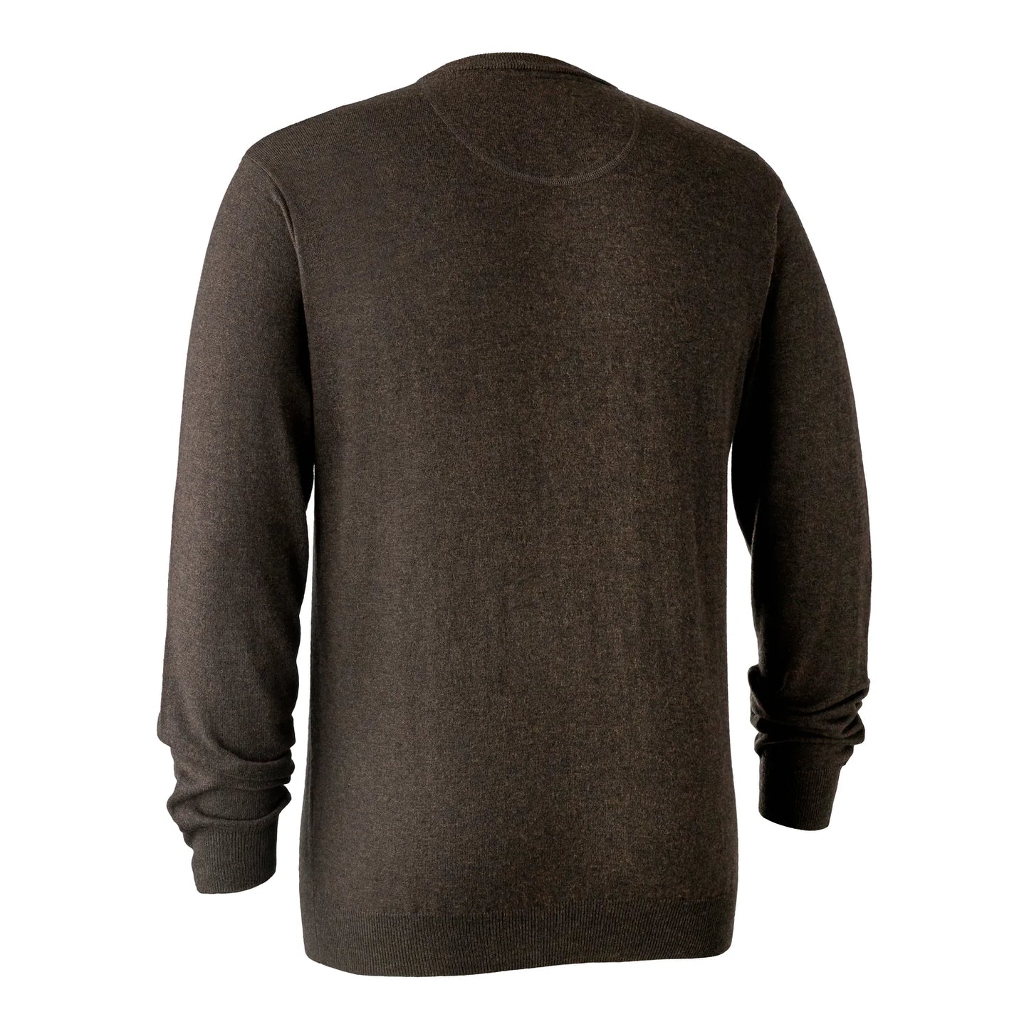 Kingston V-ringad stickad tröja - Dark Elm - bakifrån