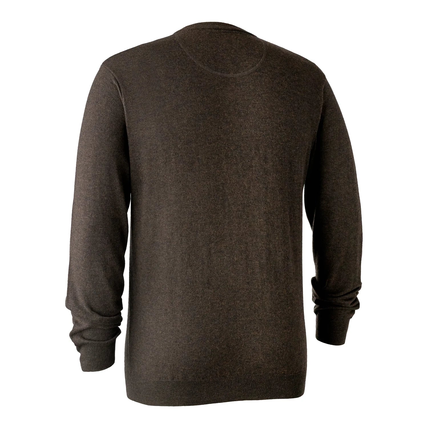 Kingston V-ringad stickad tröja - Dark Elm - bakifrån