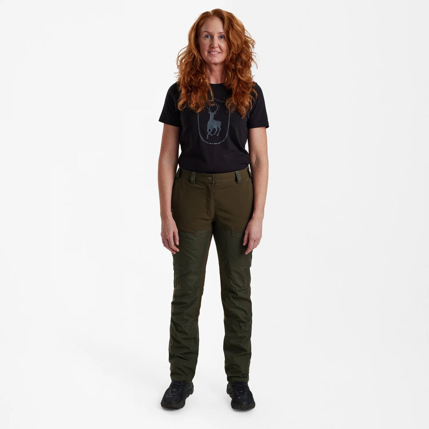 Lady Ann byxor med membran - Deep Green - modell framifrån