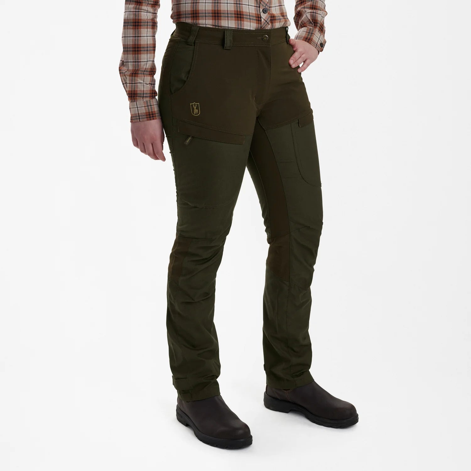 Lady Ann Byxor - Deep Green - modell framifrån