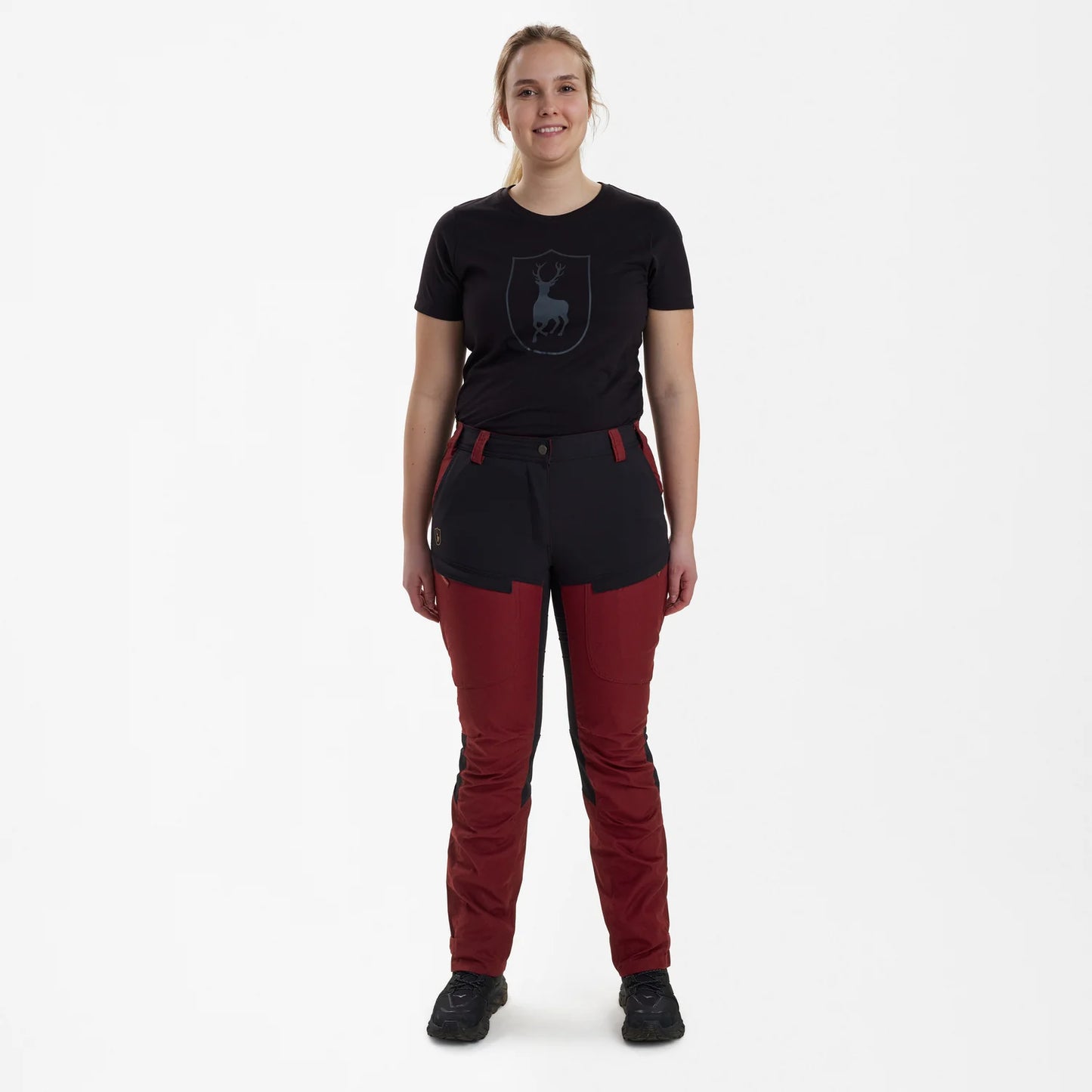 Lady Ann Byxor - Oxblood Red - modell framifrån