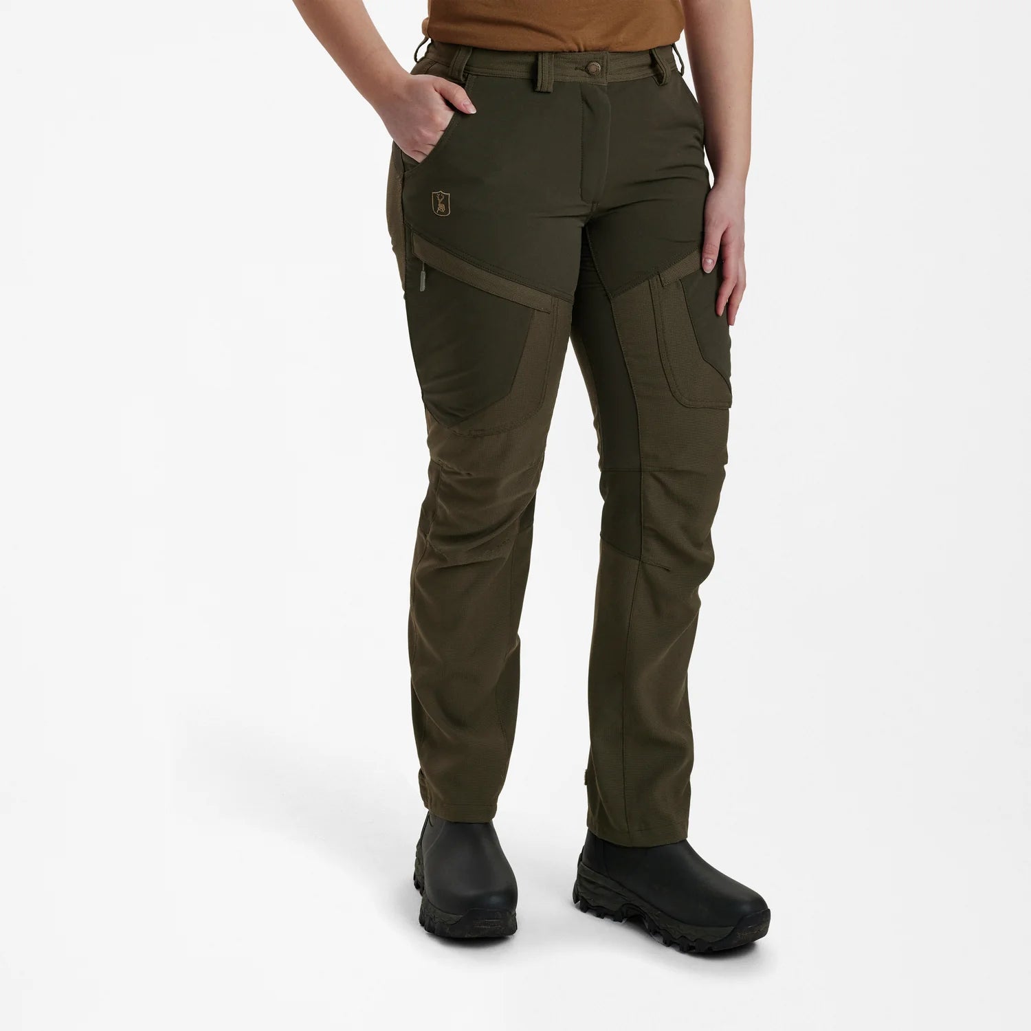 Lady Ann Extreme Byxor - Palm Green - modell framifrån
