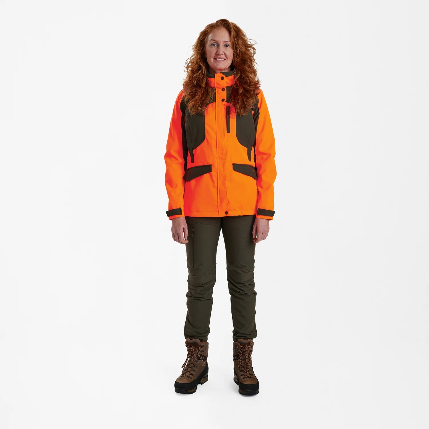 Lady Ann Extreme jacka med membran - Orange - modell framifrån