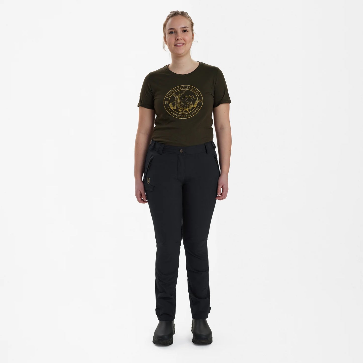 Lady Ann Full Stretch Byxor - Black - modell framifrån