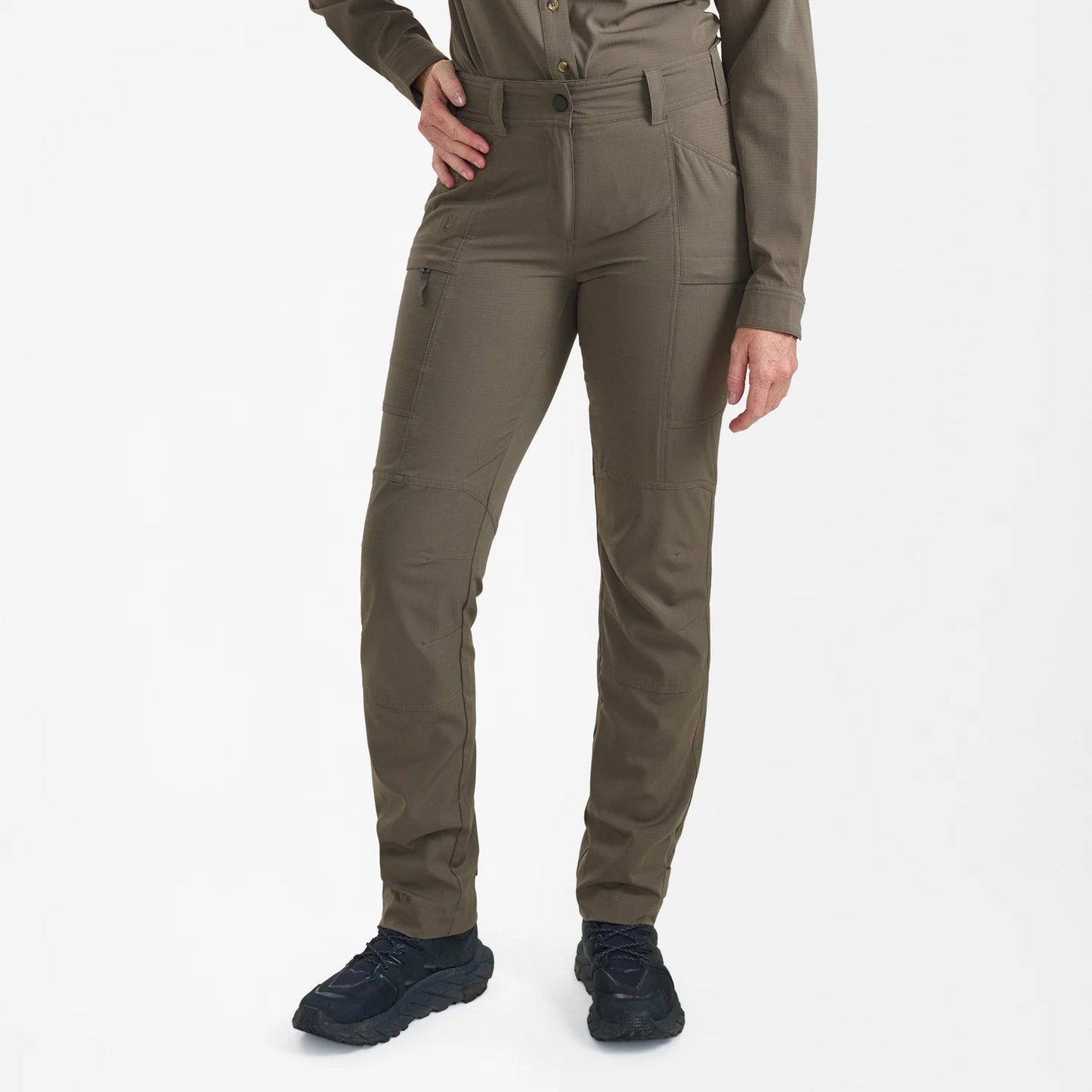 Lady Canopy Byxor - Stone Grey - modell framifrån