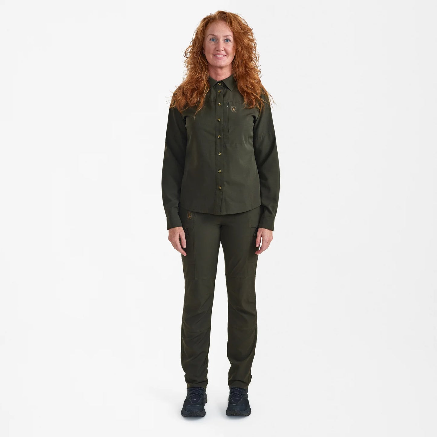 Lady Canopy Skjorta - Forest Green - modell framifrån
