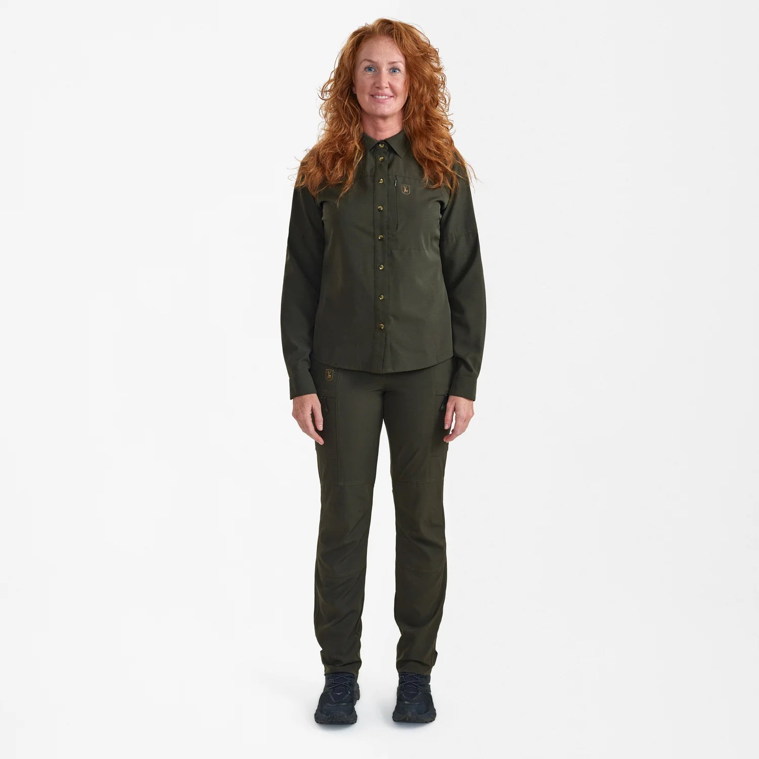 Lady Canopy Skjorta - Forest Green - modell framifrån