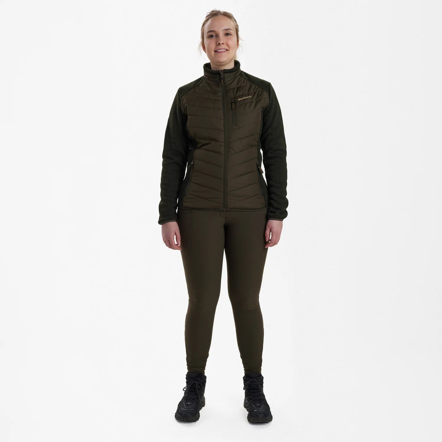 Lady Caroline Vadderad Jacka - Timber - modell framifrån
