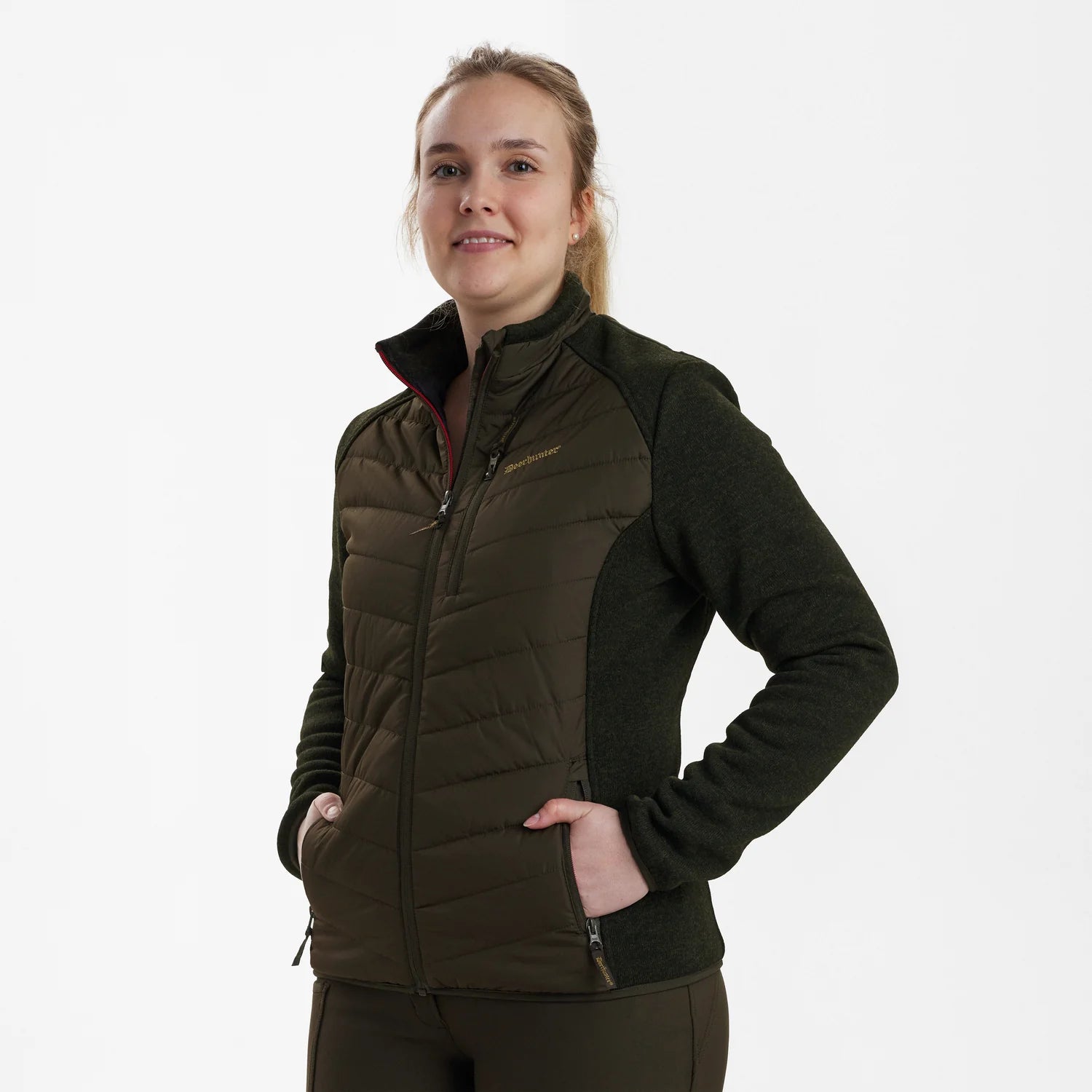 Lady Caroline Vadderad Jacka - Timber - modell framifrån