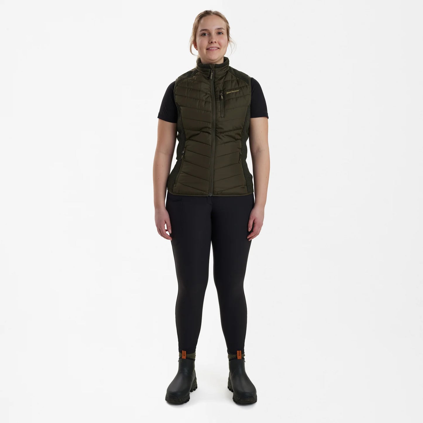 Lady Caroline Vadderad Väst - Timber - modell framifrån