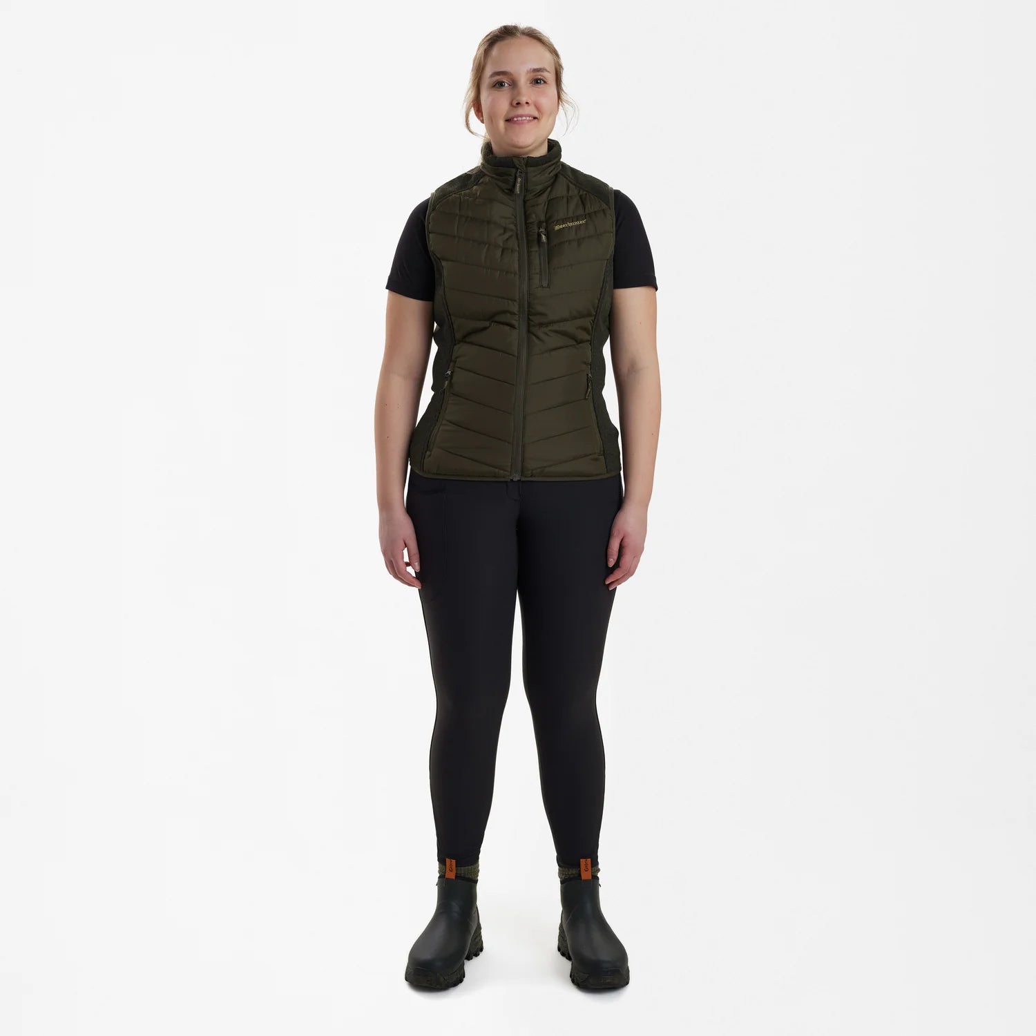 Lady Caroline Vadderad Väst - Timber - modell framifrån
