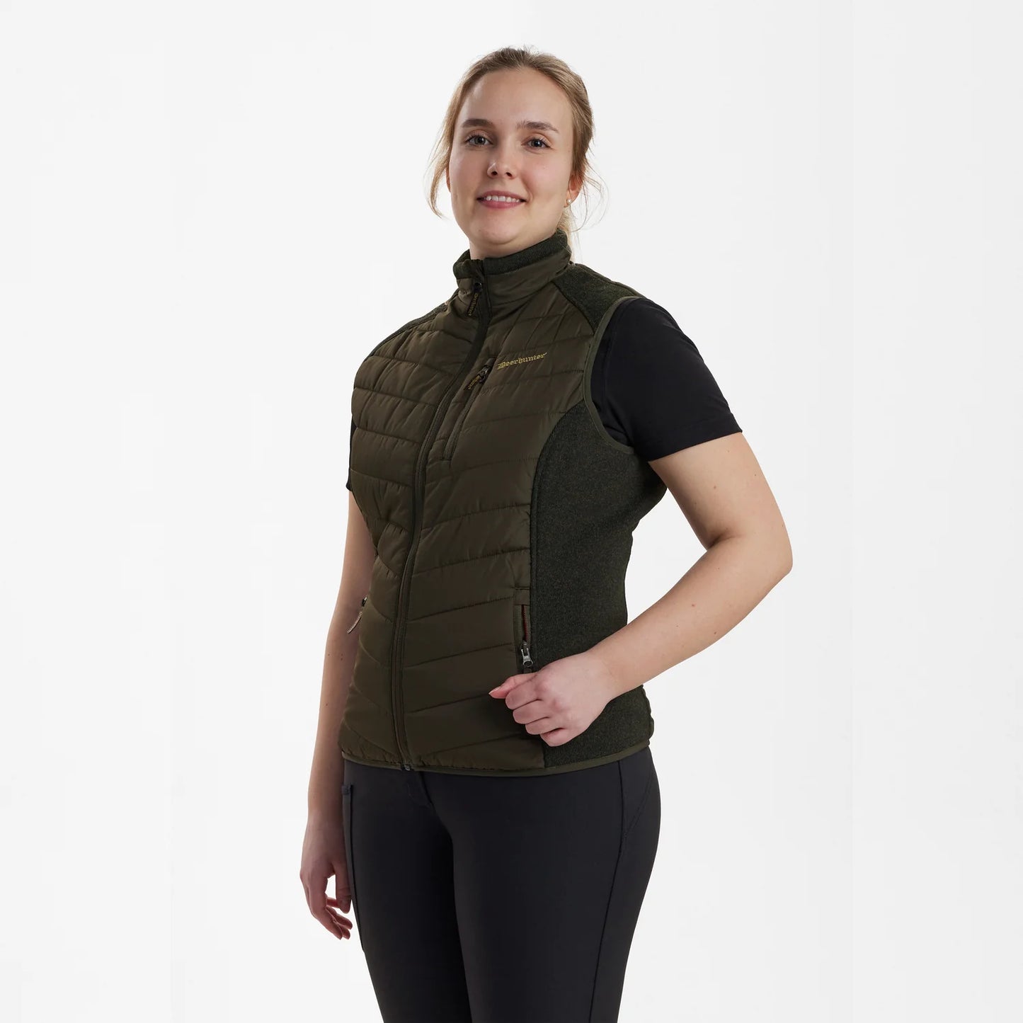 Lady Caroline Vadderad Väst - Timber - modell framifrån